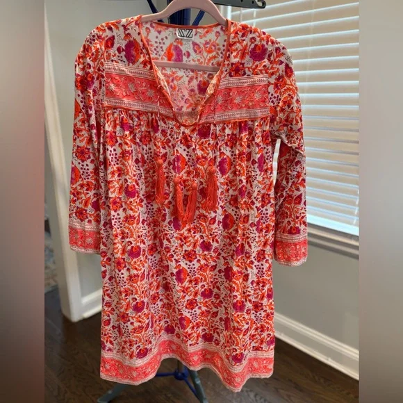 SZ Blockprints Cotton Padra Print Dress - Picture 1 of 4